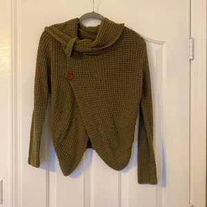 Olive green cowl neck sweater